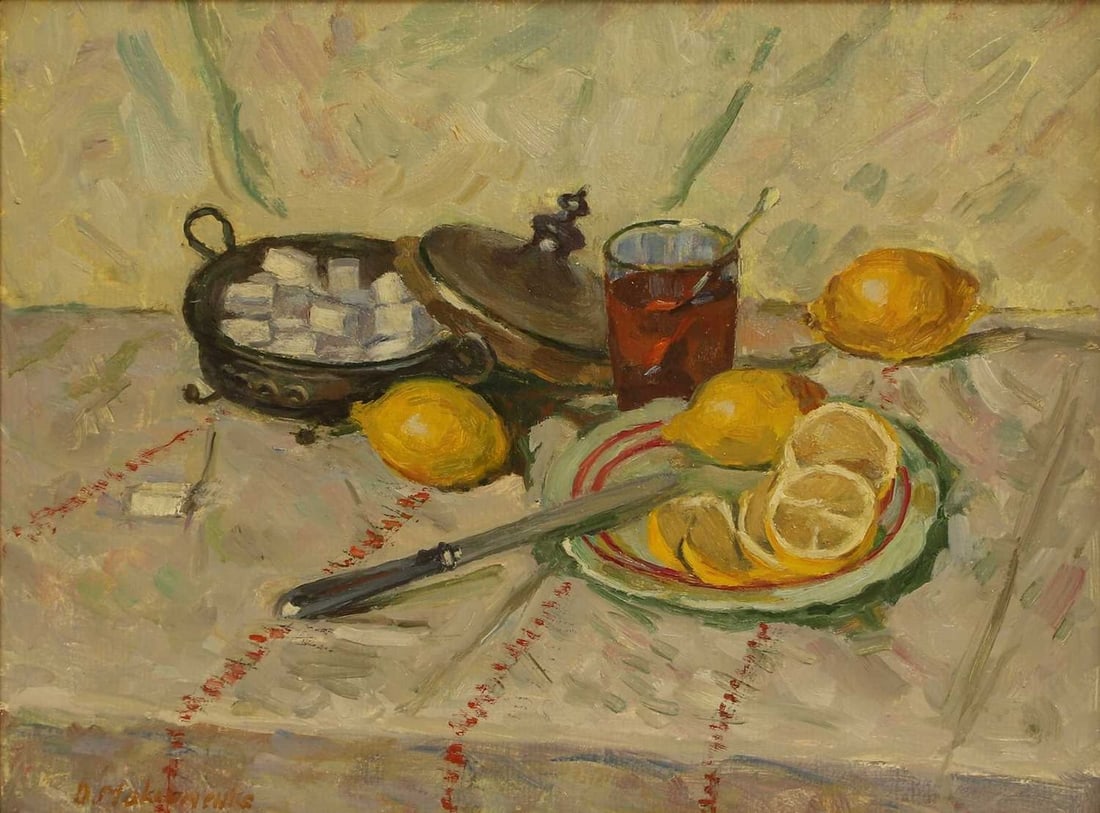 Alexander Maximenko (Ukrainian, 1916-2011) 'Still Life with Lemons' (1 of 4)