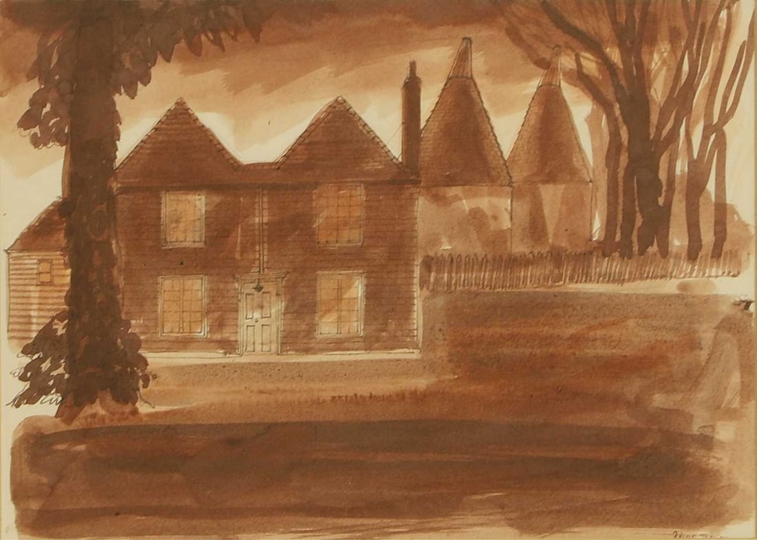 ▲ Robert Tavener (British, 1920-2004) 'House and Oast' (1 of 4)