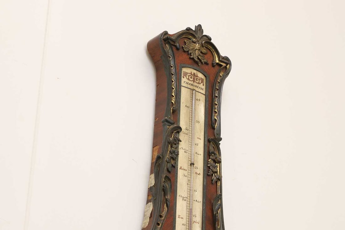 A French kingwood and gilt-mounted barometer, Dated 'Paris 1740', inscribed 'Passemant Opticien du R - 2