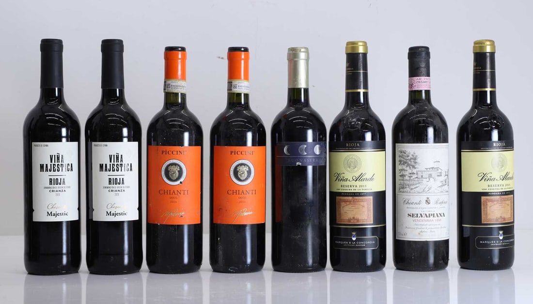 A selection of Spanish and Italian red wines,: A selection of Spanish and Italian red wines, assorted makers and vintages, as per photograph (12)Please note we cannot guarantee condition of contents or quality of storage. No returns will be accep