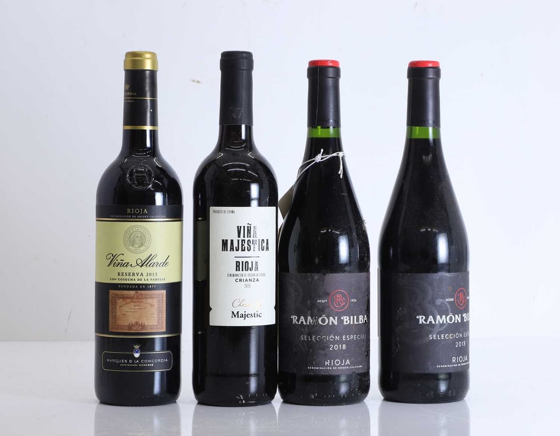 A selection of Spanish and Italian red wines, - 2