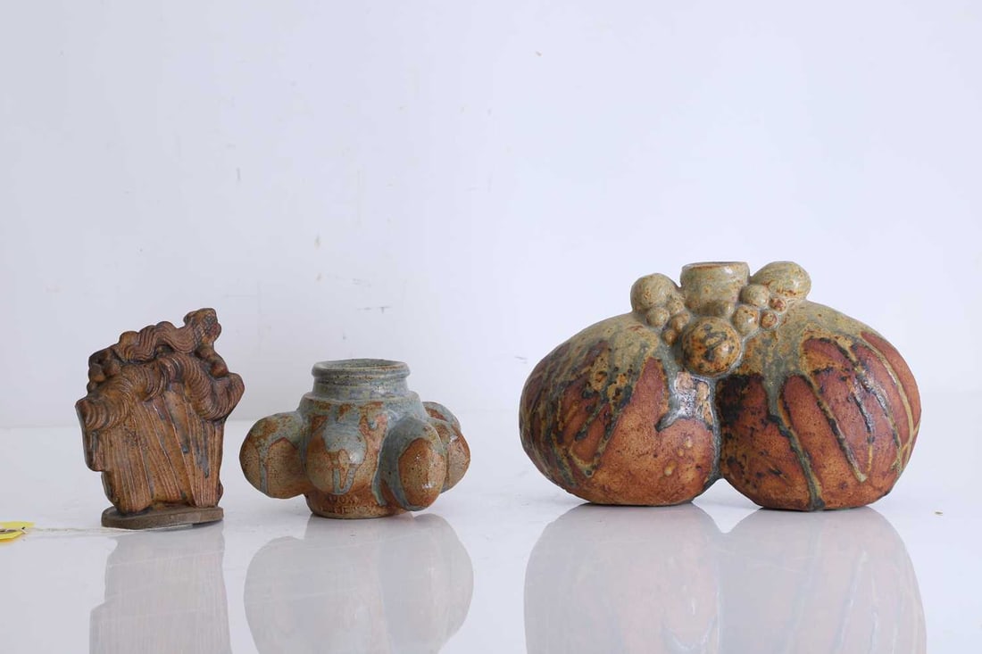 Three Bernard Rooke ceramic vases, - 2