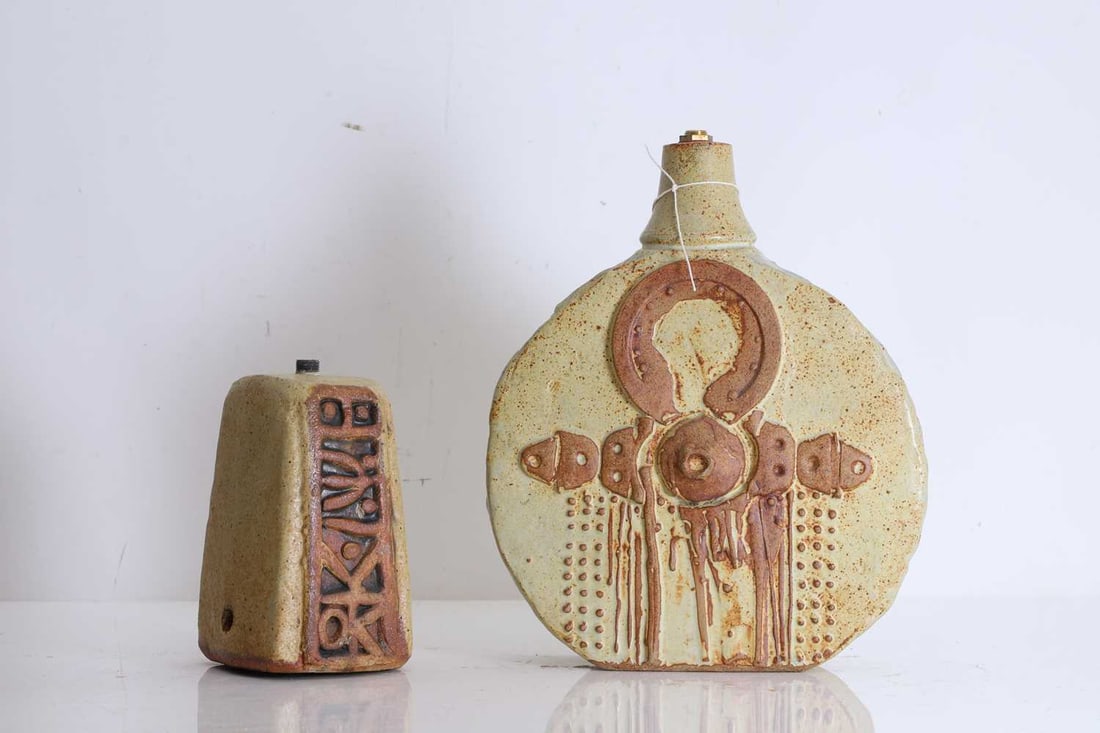 Two Bernard Rooke lamps, - 2