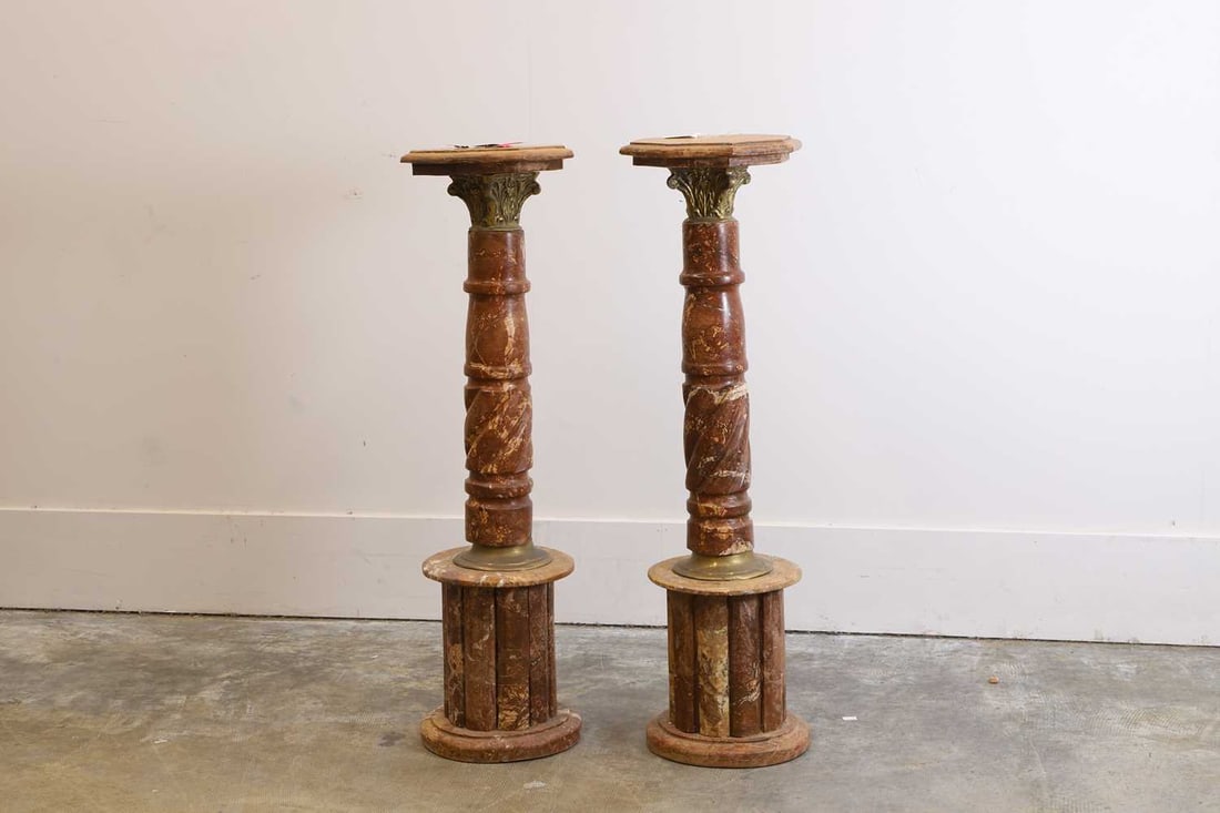 A pair of marble and parcel gilt columns, 20th century, (1 of 1)