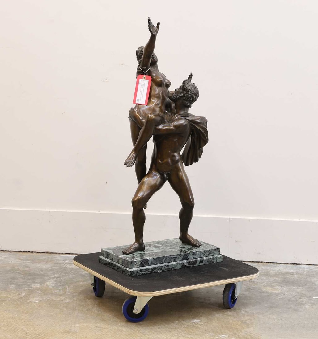 After Giambologna, Of modern manufactuire, a patinated bronzed figure group, (1 of 2)