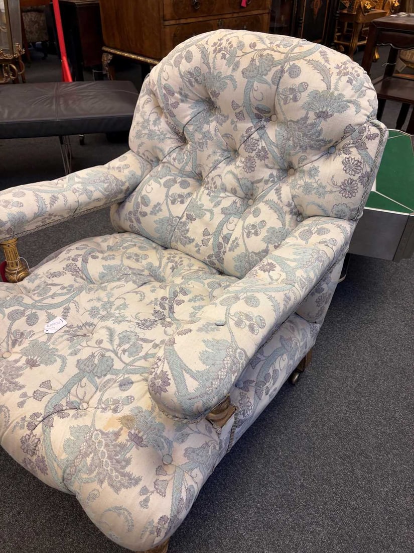 A Victorian open armchair in the manner of Holland & Sons, Late 19th century, - 6