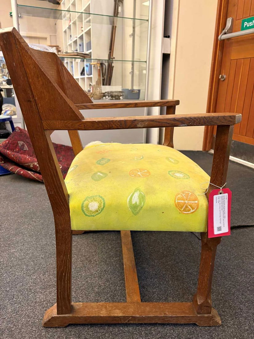 An Arts and Crafts oak library chair, c.1900, - 12