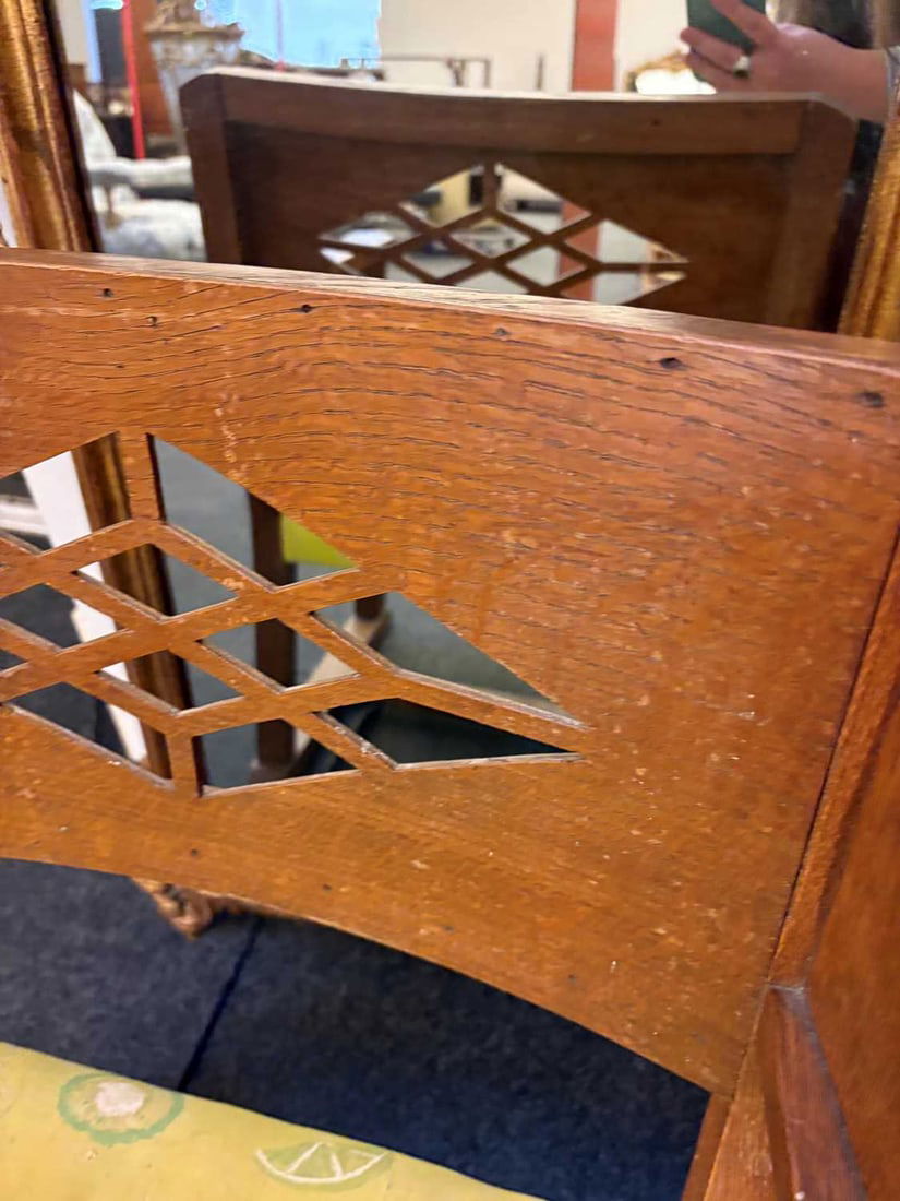 An Arts and Crafts oak library chair, c.1900, - 14