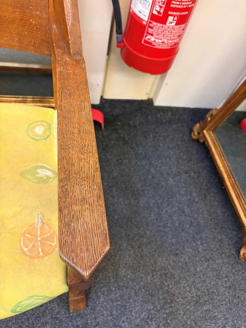 An Arts and Crafts oak library chair, c.1900, - 17