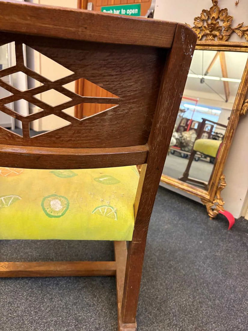 An Arts and Crafts oak library chair, c.1900, - 7