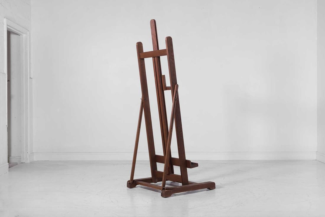 An oak adjustable travel easel, 20th century, - 2