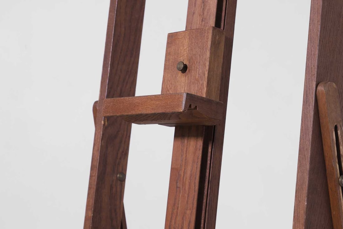 An oak adjustable travel easel, 20th century, - 5