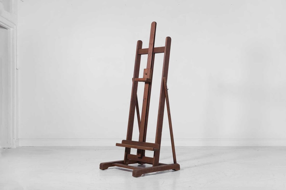 An oak adjustable travel easel, 20th century, - 6