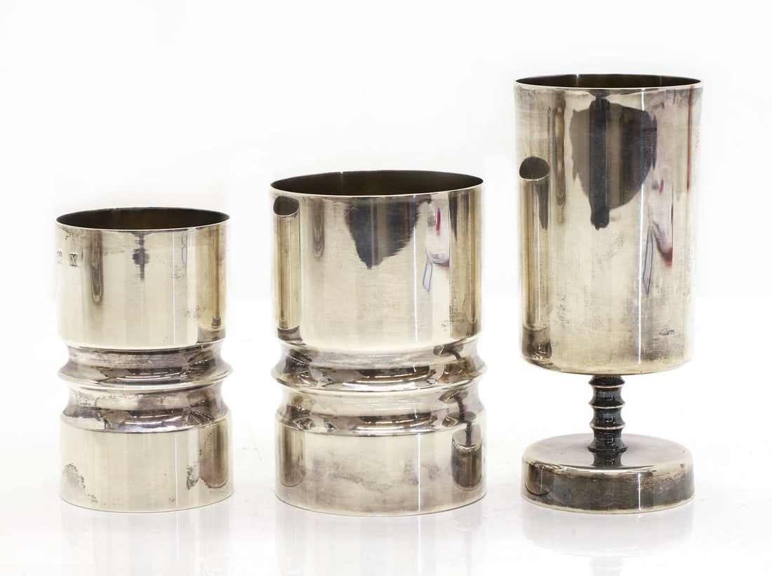 Three modern silver drinking vessels, (1 of 2)