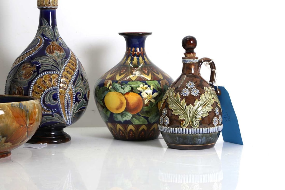 A collection of Doulton Lambeth stoneware pieces, Late 19th century, - 2