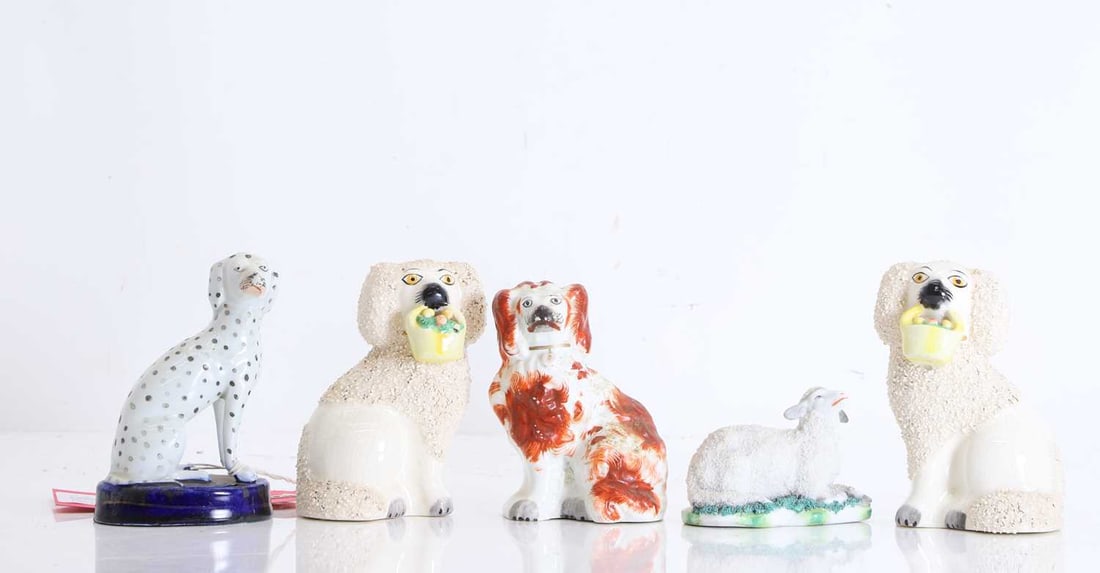 A collection of Staffordshire animals, 19th century and later, (1 of 1)