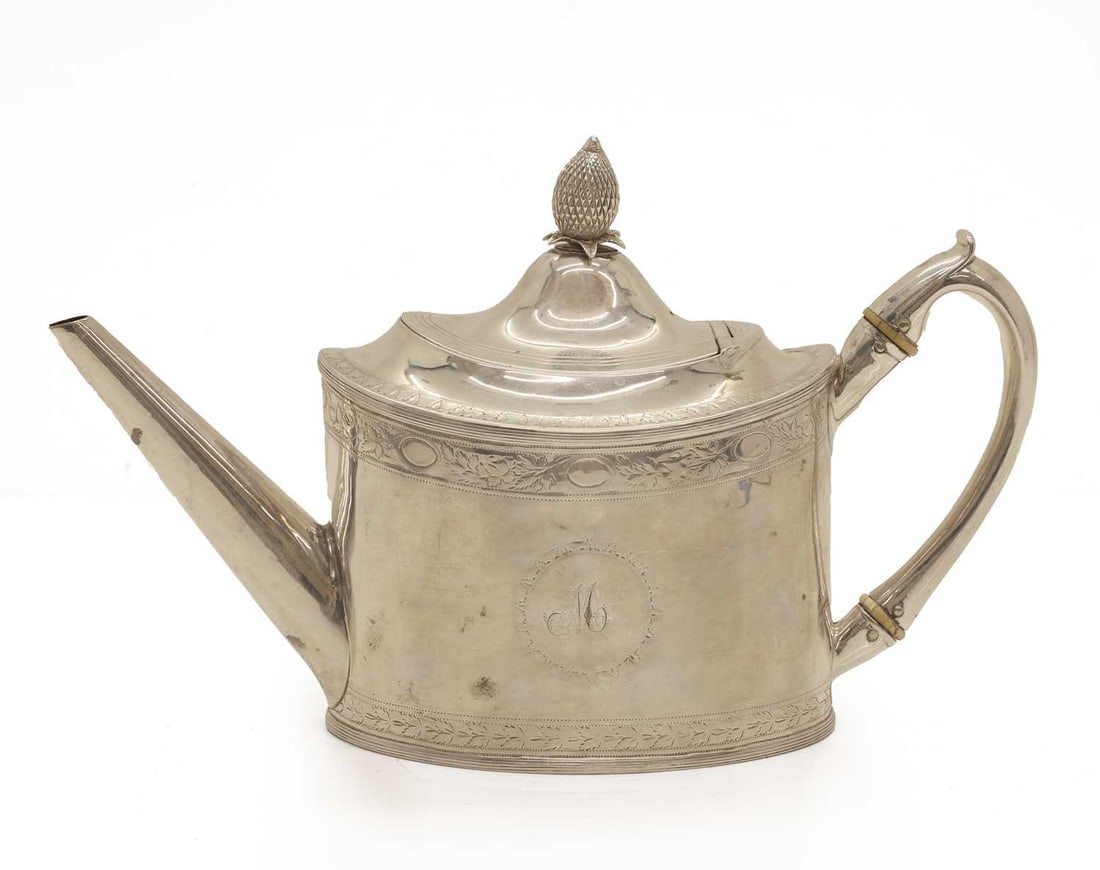 A George III silver teapot, (1 of 3)