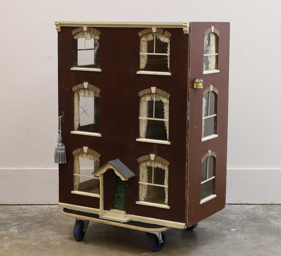 A Victorian three-story painted doll's house late 19th century (1 of 4)