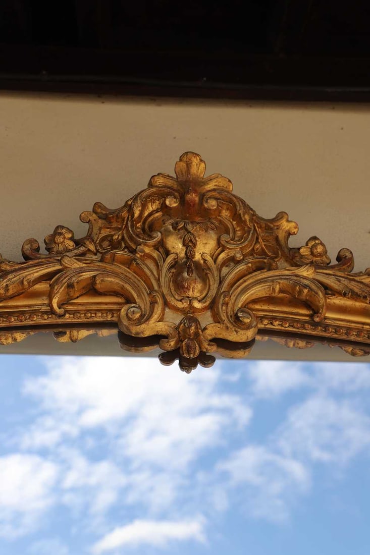 A giltwood console table and mirror, 19th century, - 4