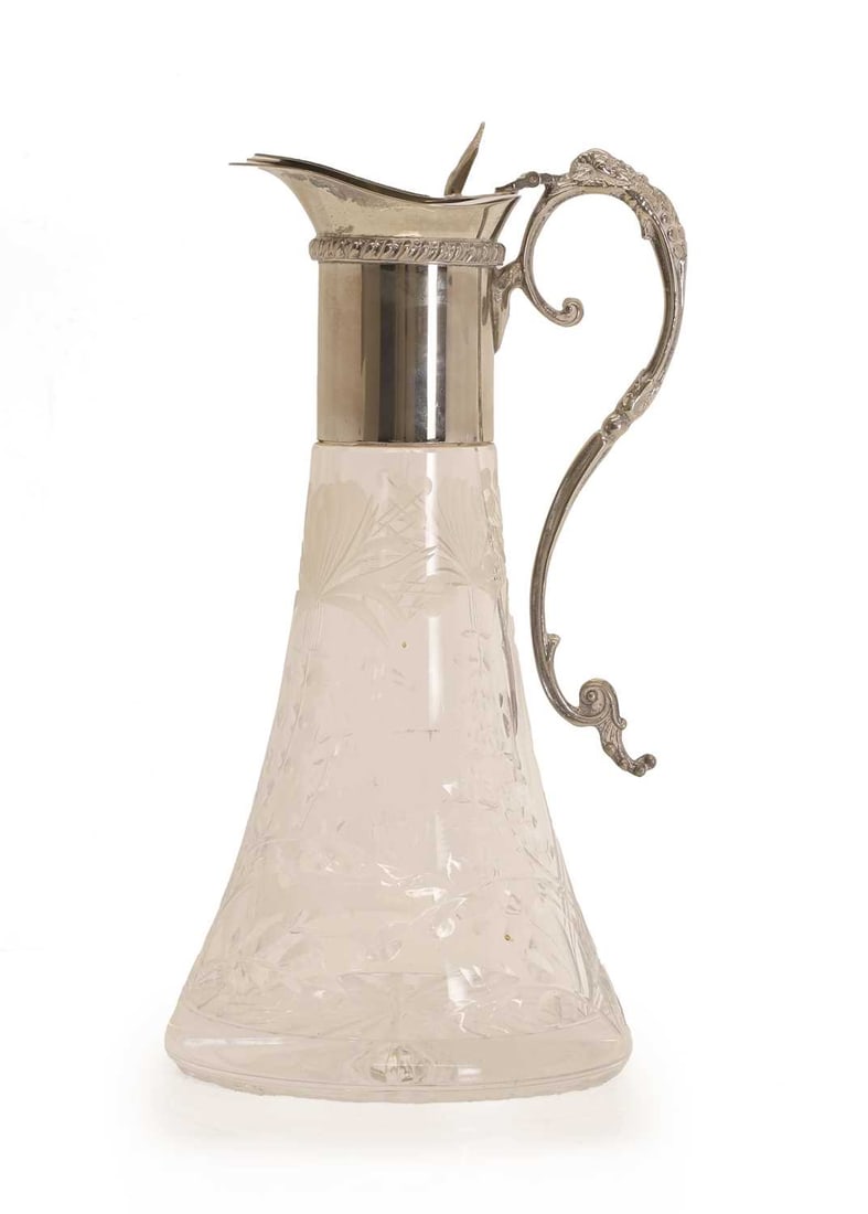 A silver-plated claret jug 20th century, (1 of 2)