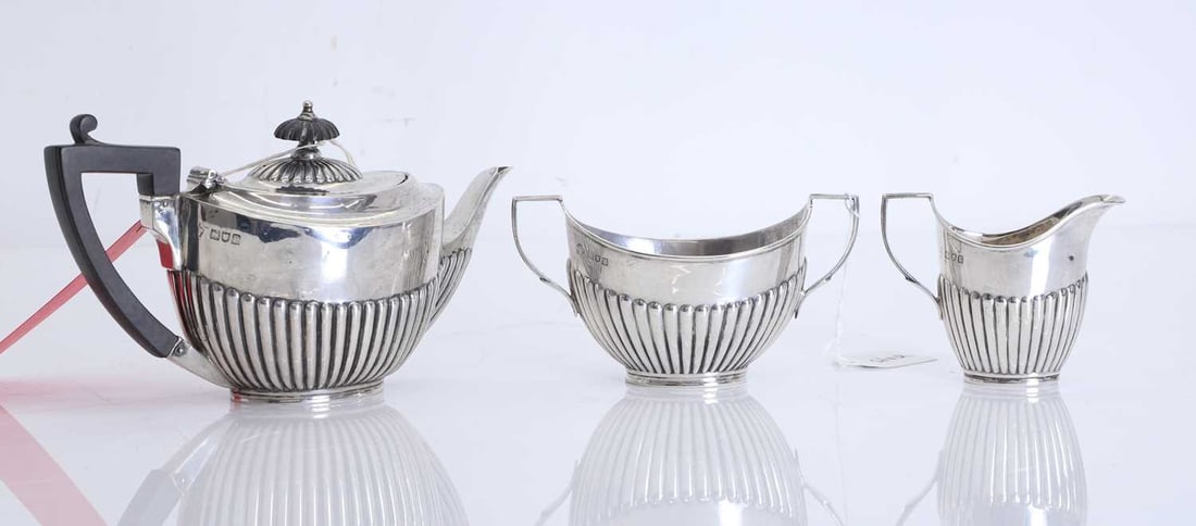 A three piece silver tea service (1 of 1)