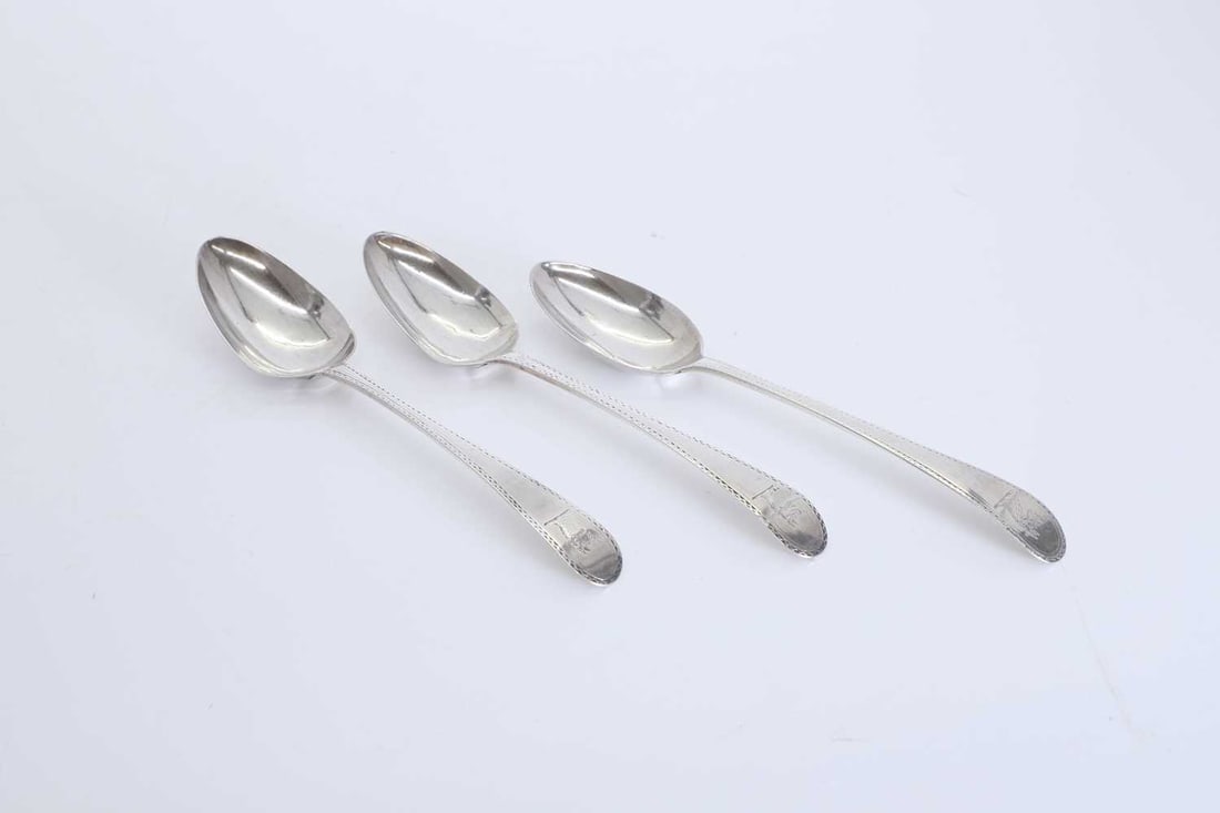 A set of three silver spoons, (1 of 1)