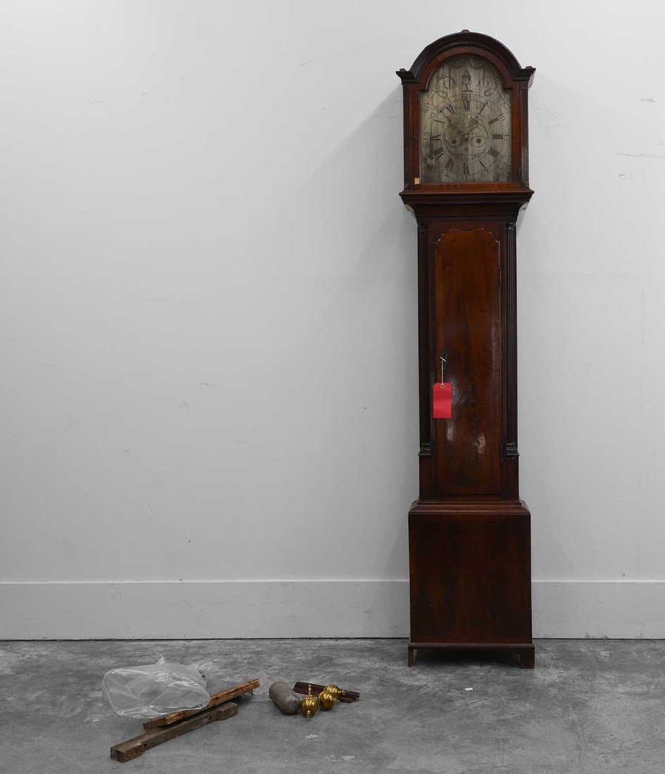 A George III mahogany longcase clock, c.1800, (1 of 2)