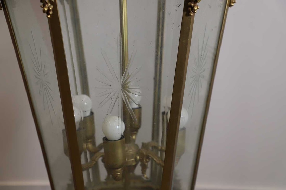 A gilt metal lantern, 20th century, - 2