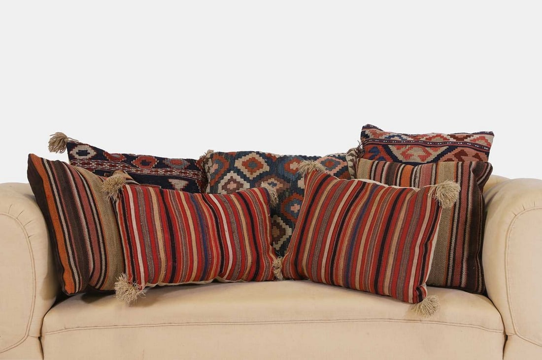 A group of seven cushions, 20th century, (1 of 5)