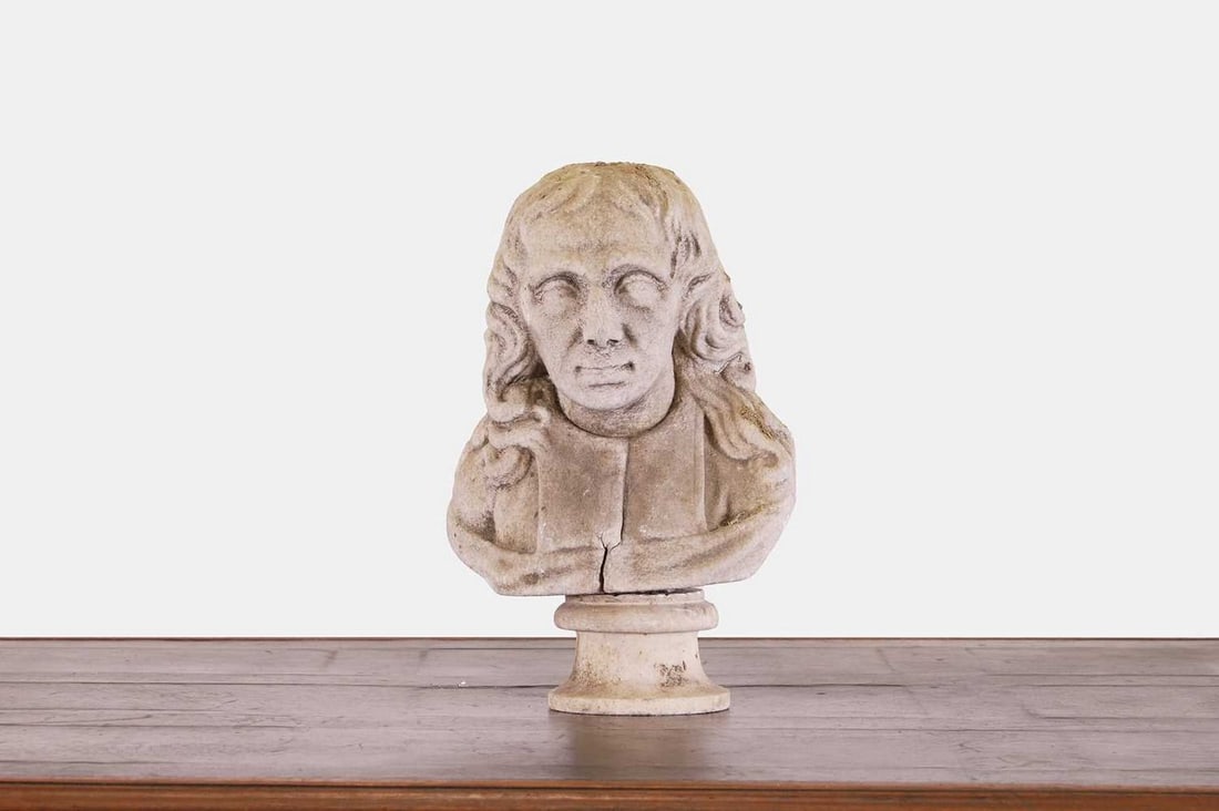 A marble bust of John Milton, 19th century, (1 of 3)