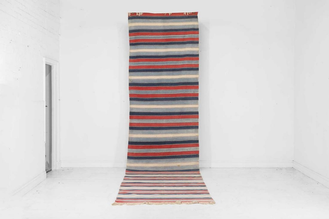 A dhurrie flat-weave wool runner, of recent manufacture, Indian, (1 of 3)