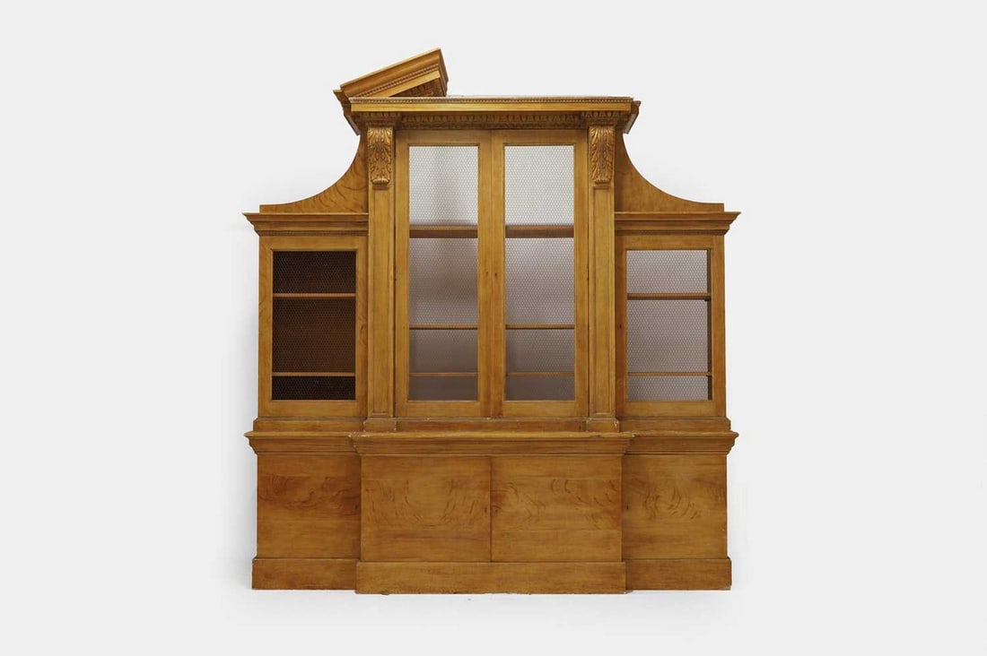 A large George II-style painted wooden library bookcase, late 20th century, (1 of 7)