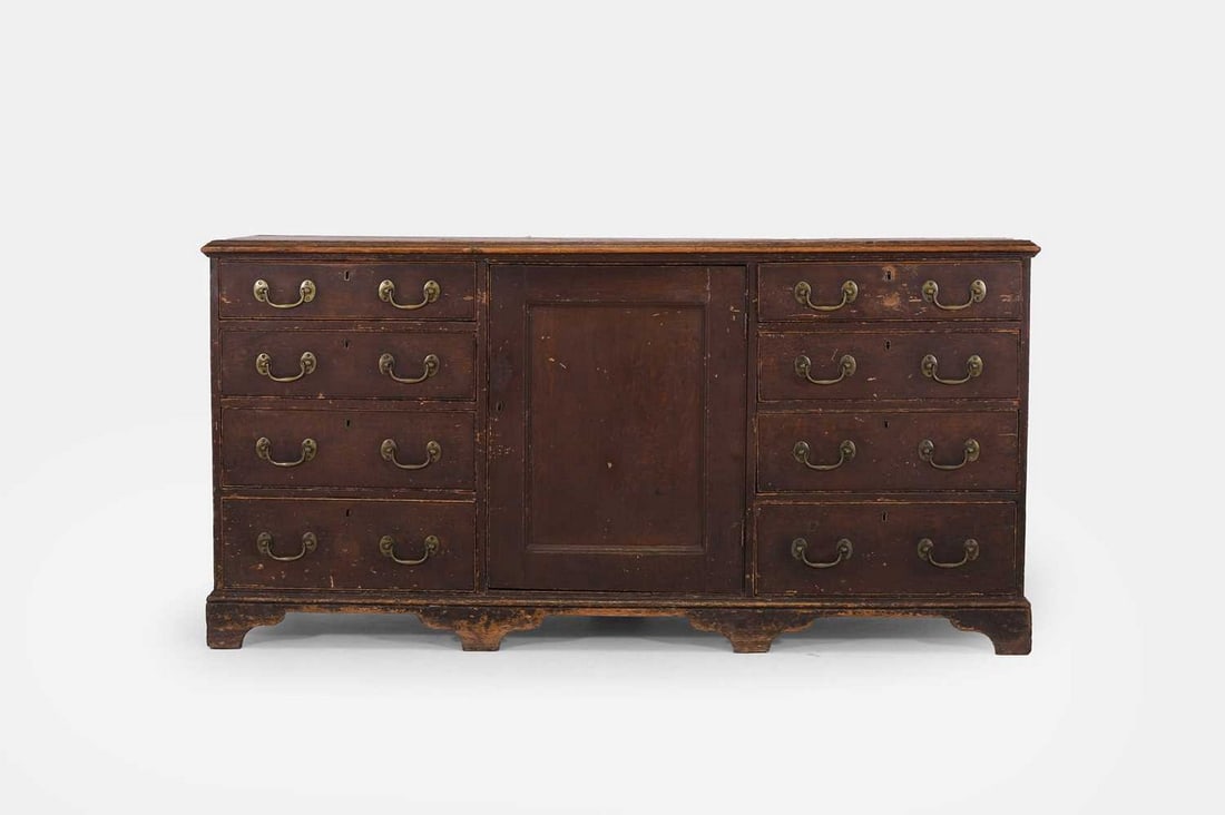 A George III painted pine dresser, mid-18th century, (1 of 5)