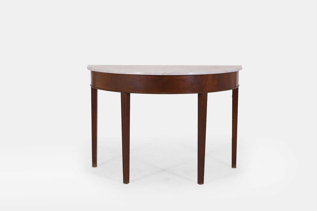 A George III-style mahogany and marble pier table, late 19th/early 20th century, (1 of 4)