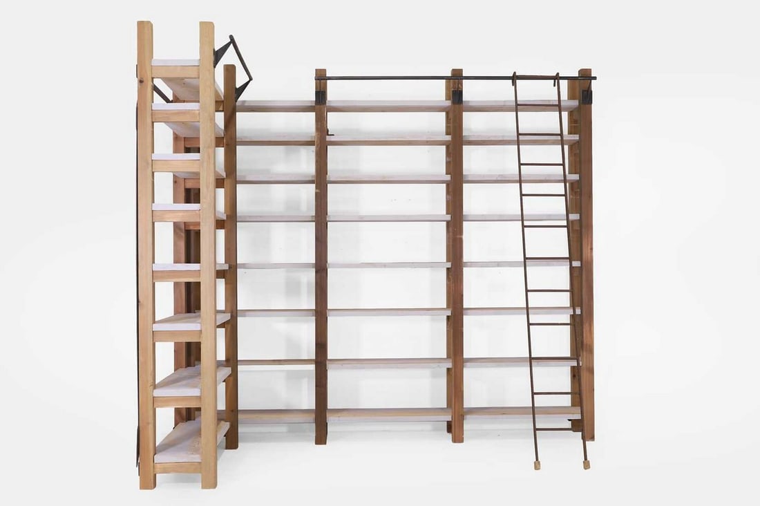 A bespoke painted pine library bookcase by Howe, of recent manufacture, (1 of 4)