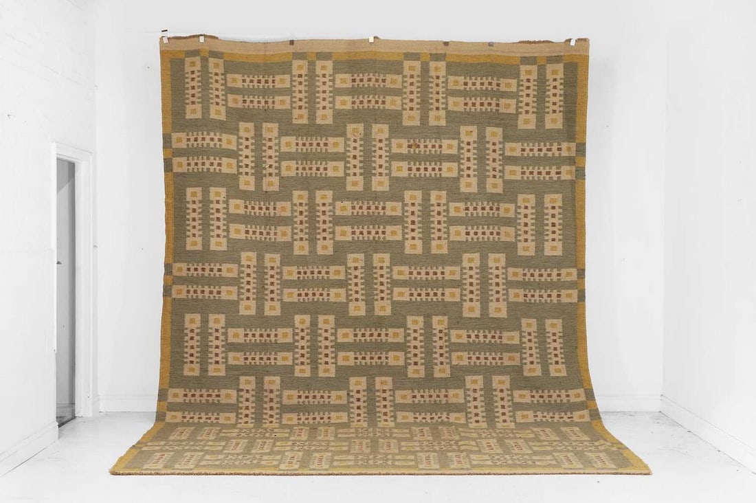 A flat-weave wool carpet of Scandinavian design, of recent manufacture, (1 of 4)