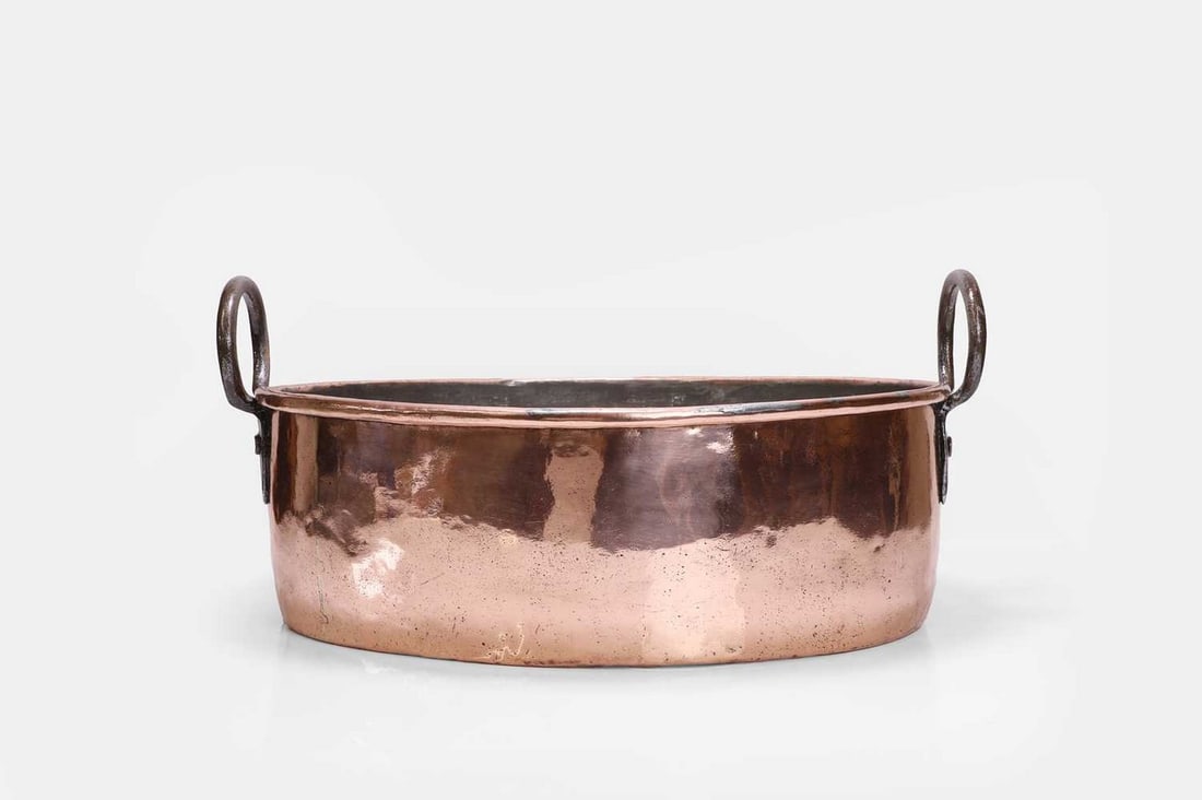 An oval copper bin, mid-19th century, (1 of 3)