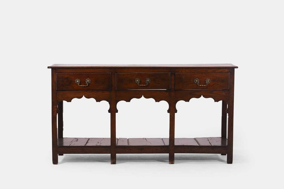 A small George III oak dresser base, late 18th century, (1 of 5)