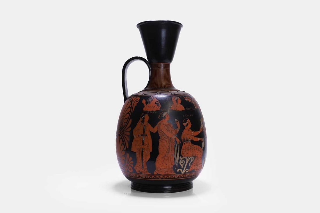 A large grand tour Attic-style red-figure terracotta lekythos, 19th century, (1 of 4)