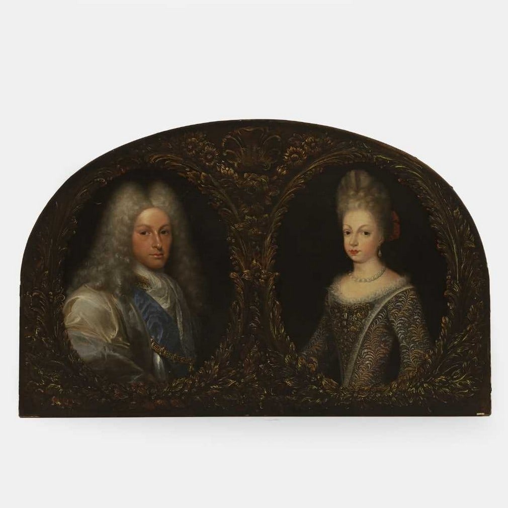 French School, 1720 and later Portraits of a nobleman and his wife, half-length (1 of 4)