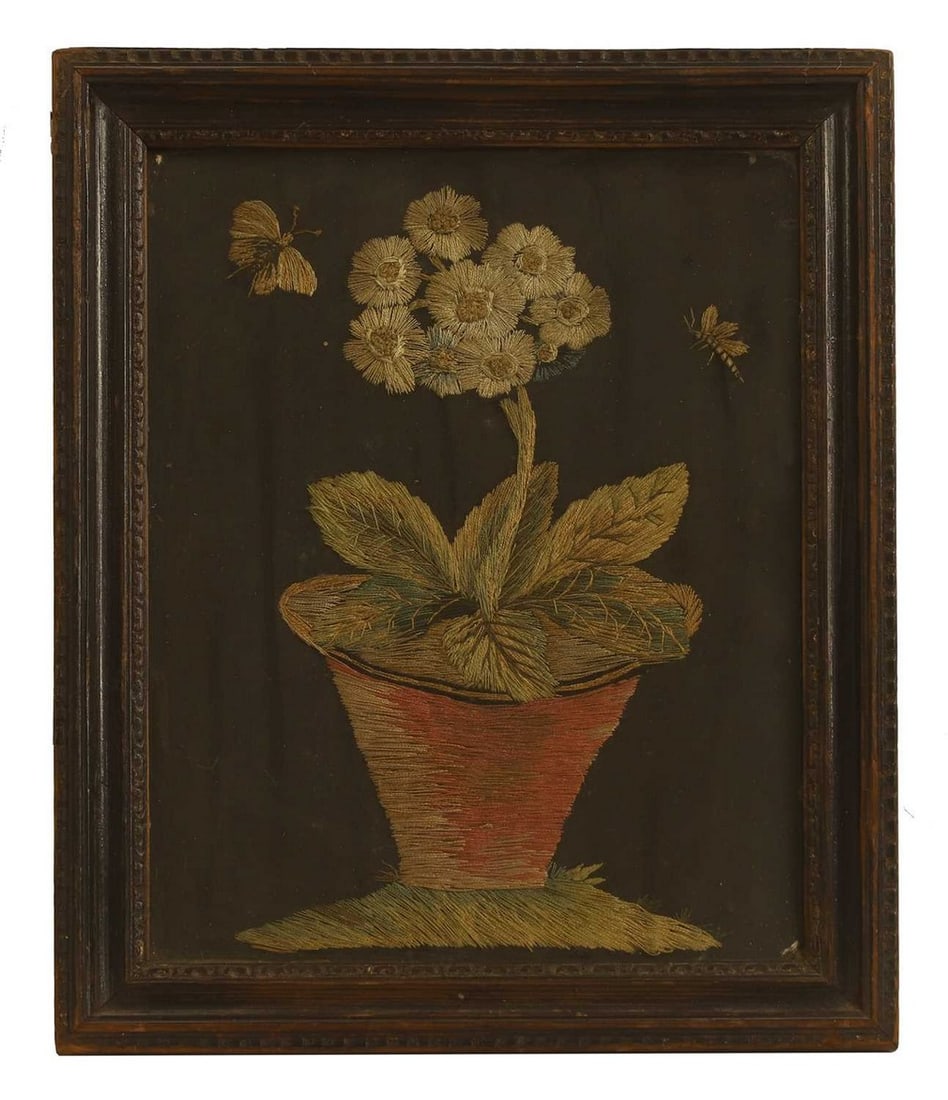 A Victorian silkwork picture, 19th century, (1 of 1)