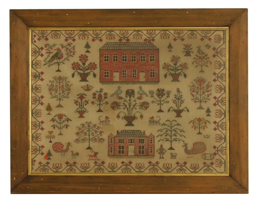 A Victorian needlework sampler, 19th century, (1 of 2)