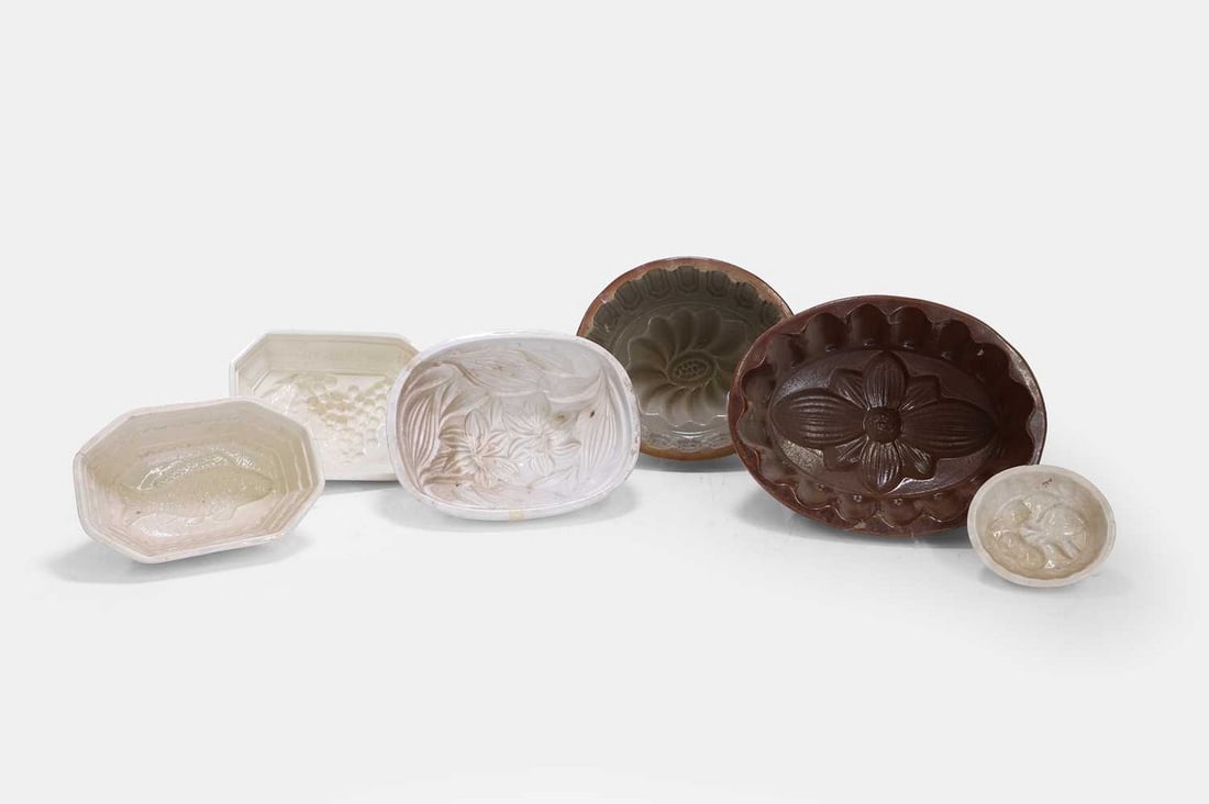 A large collection of pottery jelly moulds, 19th/20th century, (1 of 3)