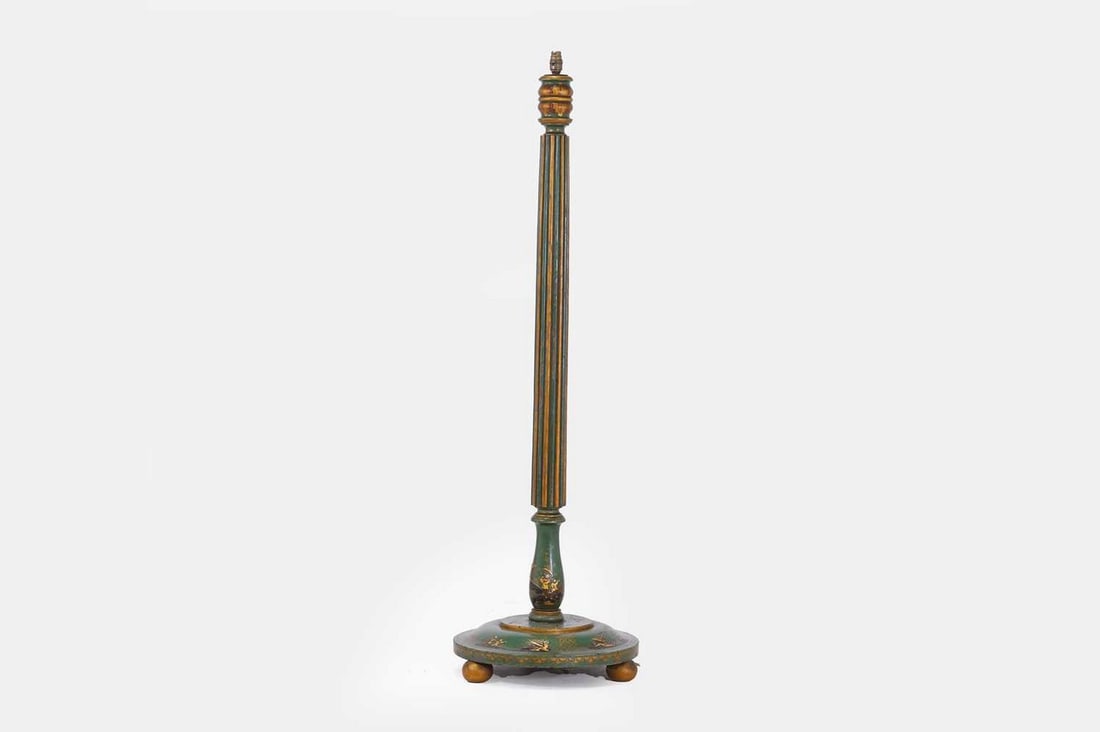 A japanned standard lamp, mid-20th century, (1 of 3)