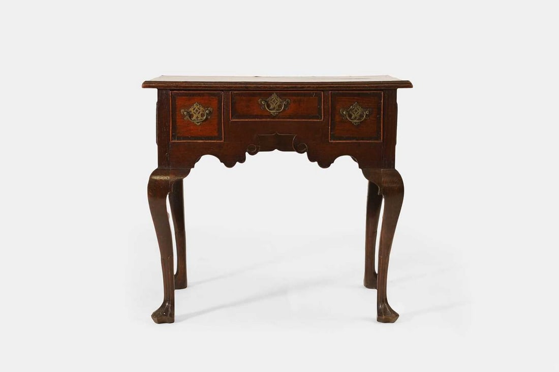 An oak lowboy, mid-18th century, (1 of 4)