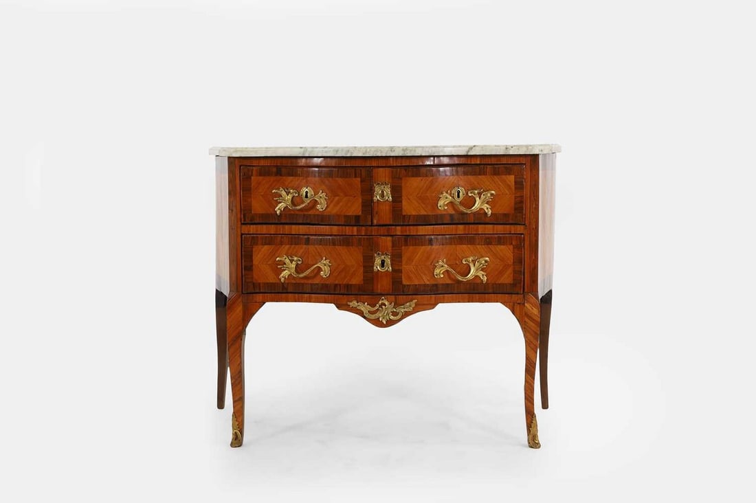 A Louis XVI transitional kingwood, tulipwood and amaranth commode, fourth quarter of the 18th (1 of 5)