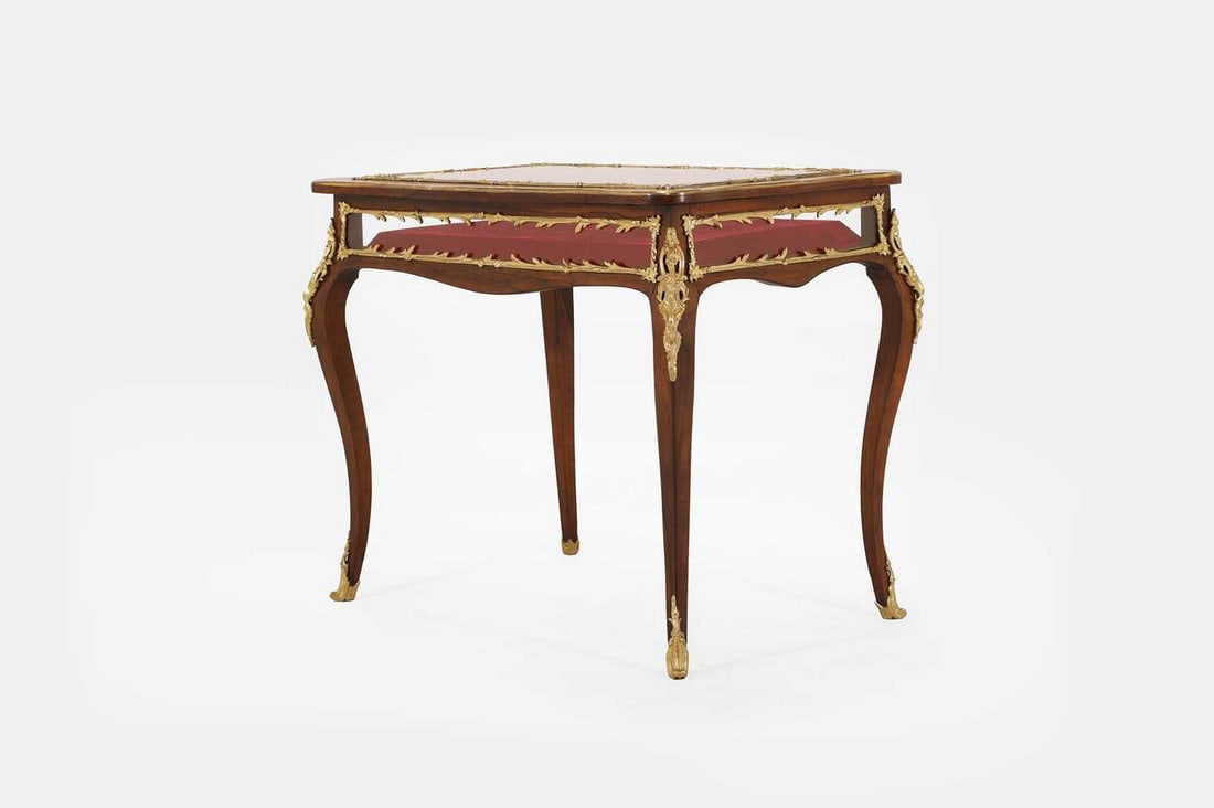 A Louis XV-style rosewood and gilt-metal bijouterie table, late 19th century, French, (1 of 5)