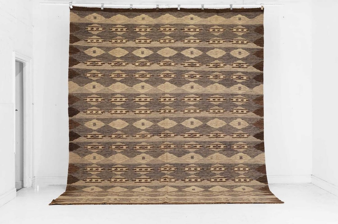 A flat-weave wool carpet of Scandinavian design, of recent manufacture, (1 of 4)