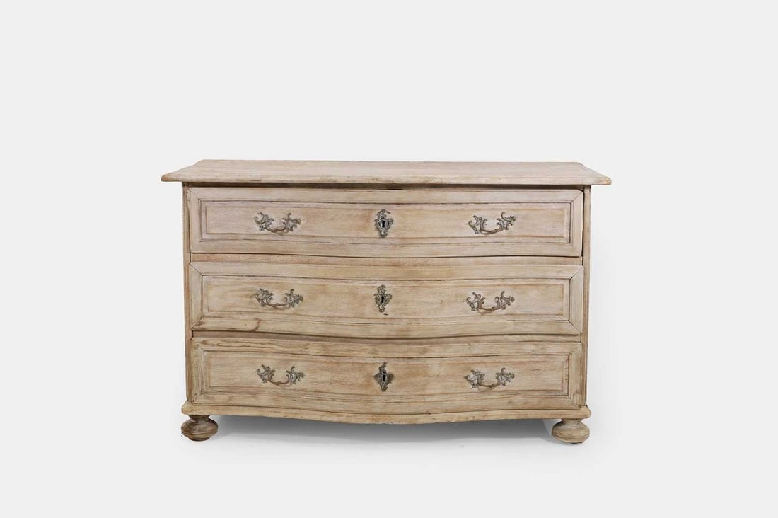 A limed oak commode, 19th century, French, (1 of 5)