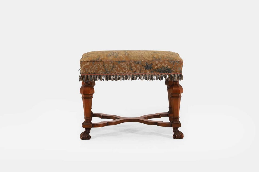 A William and Mary-style walnut stool, c.1890 (1 of 4)
